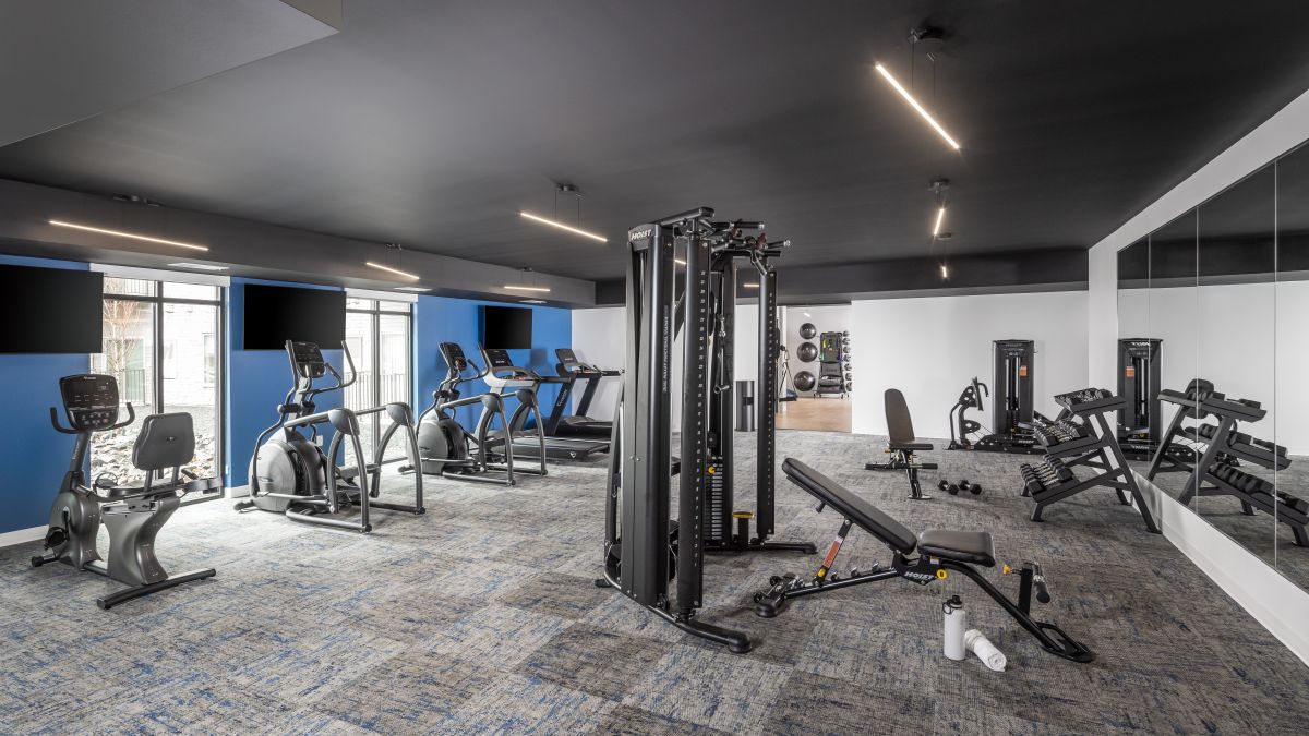 The fitness center at Volta in Burnsville, MN.